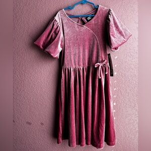 Pink Velvet Kids Dress